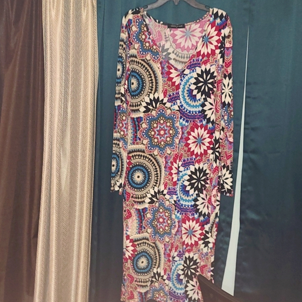 Long sleeve print dress